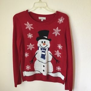 Red Snowman Holiday Sweater XL